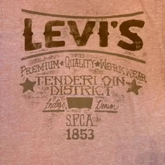 LEVI’S Graphic Logo Tee Brown Heather Short Sleeve T-Shirt Size S - Picture 2 of 4
